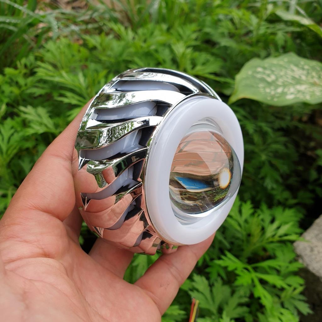 Đèn pha led siêu sáng xe máy bi cầu hiệu ứng lốc xoáy cực đẹp độ lắp các loại xe
