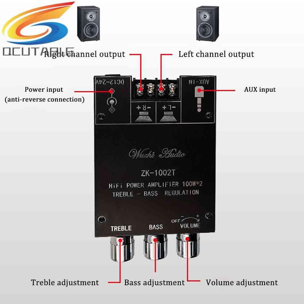 Bảng Mạch Khuếch Đại Âm Thanh ZK-1002T HIFI 2.0 Kênh 100Wx2 Chuyên Dụng