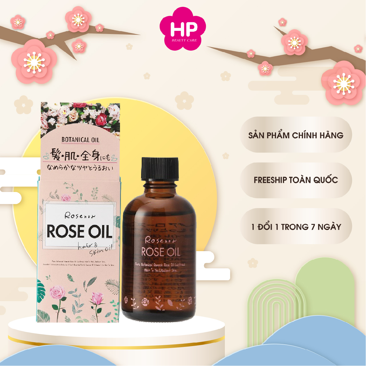 Tinh Dầu Dưỡng Da Và Tóc Chiết Xuất Hoa Hồng Rosenoa Rose Oil - 60ML