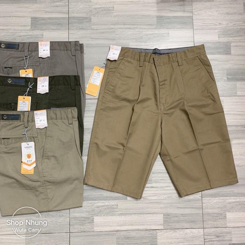 Quần ngố thô kaki nam trung niên ngon bổ rẻ dáng thụng túi chéo