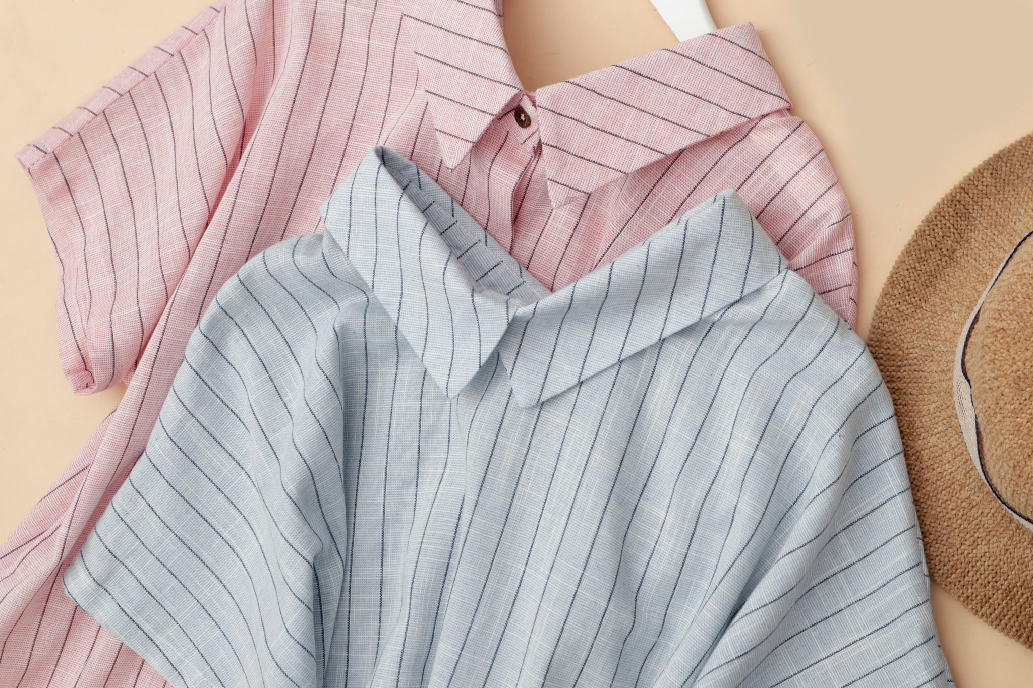 Áo Linen tưng KACHISA 2 kiểu dệt sọc