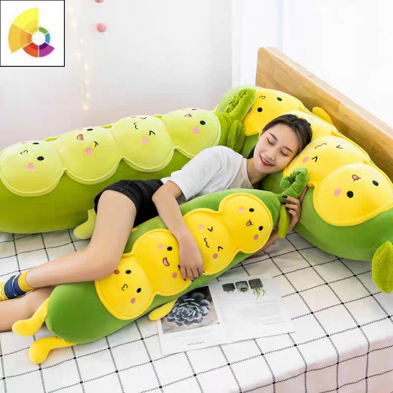 Gấu Bông TO Hình Hạt Đậu Xanh Cảm Xúc Dễ Thương SIZE TO 1M5