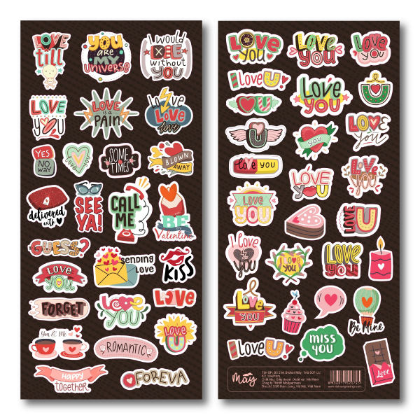 Sticker Mây - Bộ 2 tờ Sticker tình yêu (S07)