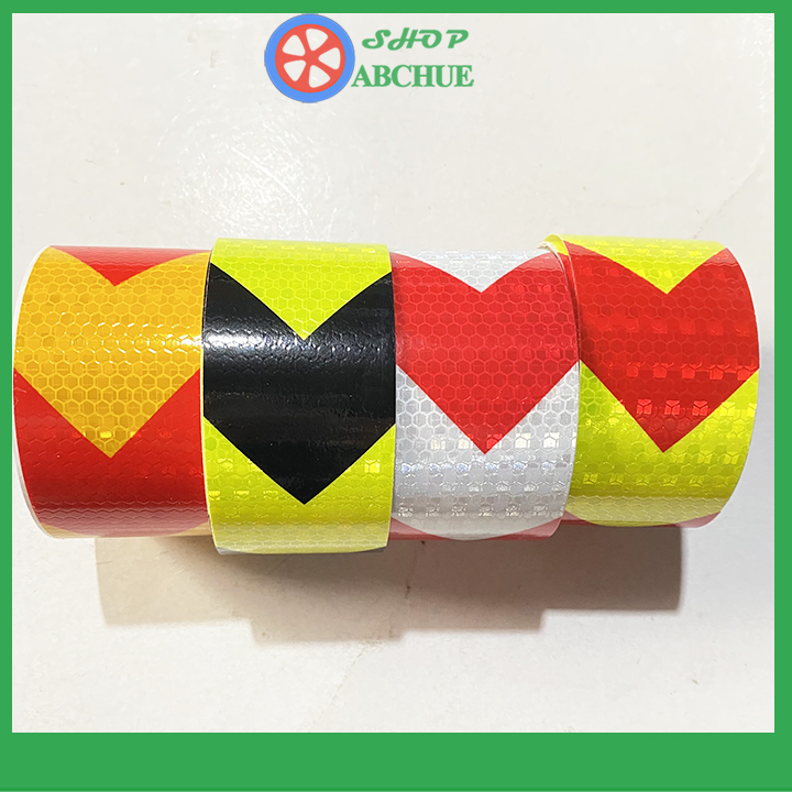 10M Băng Dính Decal Phản Quang Dán Sườn Ô Tô Hình Mũi Tên Bản Rộng 5cm