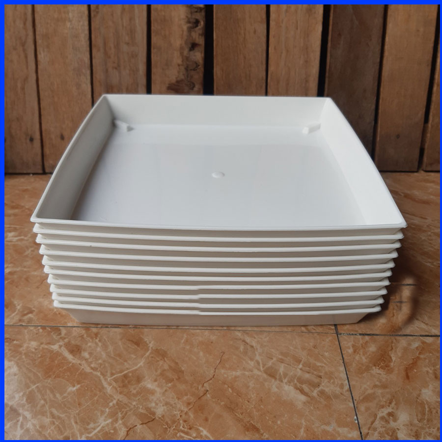 Combo 10 đĩa lót chậu nhựa vuông trồng cây v32 đường kính 31cm