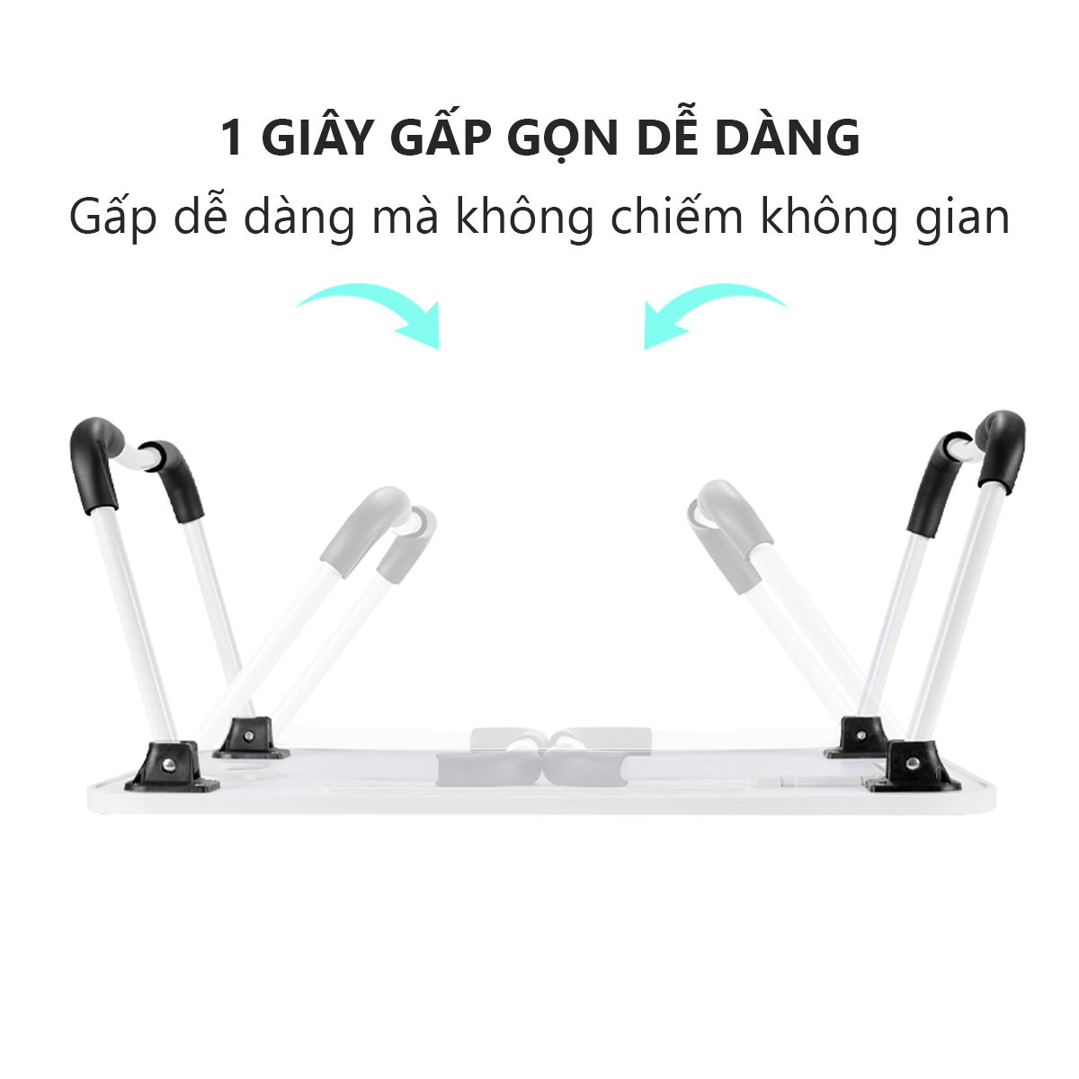 Bàn học sinh gấp gọn thông minh có khe máy tính bảng, khay để ly - chân bàn sơn tĩnh điện
