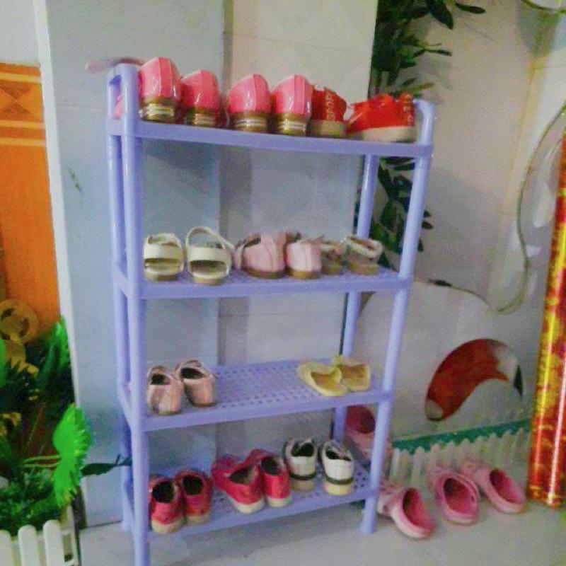 ️Kệ Dép Lưới 4 Tầng Lớn Có Quai Cầm 2 Bên, Nhựa Cao Cấp Đựng Đồ Dùng