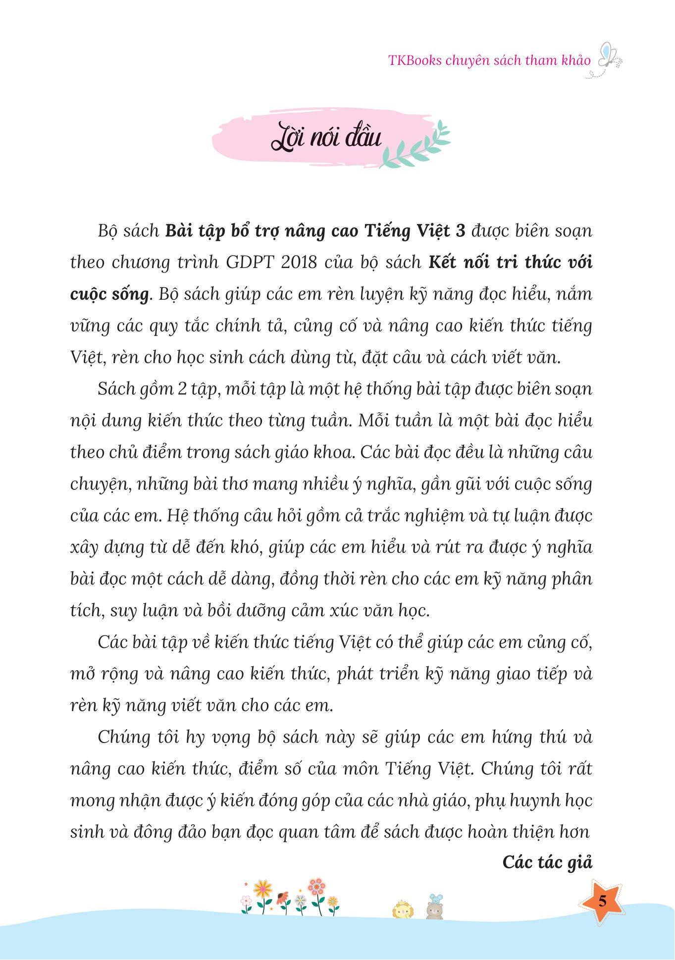 Bài Tập Bổ Trợ Và Nâng Cao Tiếng Việt Lớp 3 - Tập 2 (Theo Chương Trình GDPT Của Bộ Kết Nối Tri Thức)