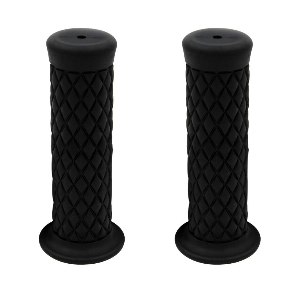 2 Pair Motorcycle Retro Left and Right Handle Bar Handlebar Grips  Dark
