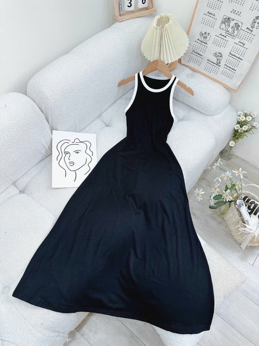 ĐẦM THUN SUÔNG ÔM BODY SÁT NÁCH 3 LỖ DÀI MIDI HỒNG BARBIE TRƠN HAI DÂY MAXI ĐI BIỂN DẠO PHỐ DỰ TIỆC