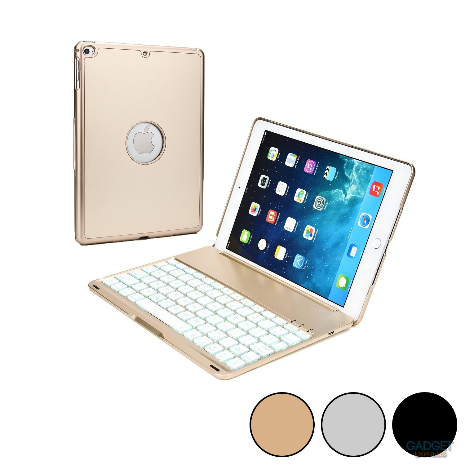 Bàn phím Bluetooth F8S cho iPad Mini 123 - 7 màu đèn cho bàn phím
