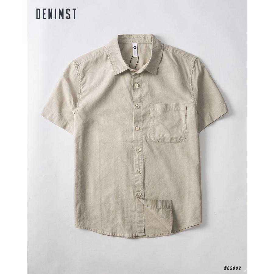Áo Sơ Mi Nam Cộc Tay Cao Cấp DENIMST 65002 Chất Đũi Dáng Slim Fit
