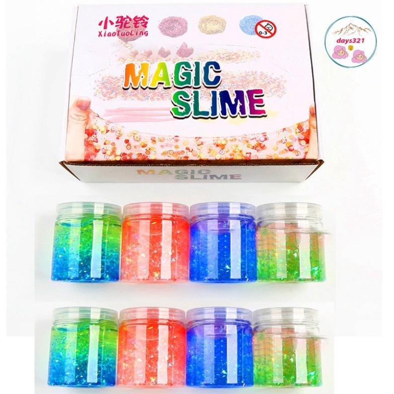 SLIME hình tròn trụ KIM TUYẾN THUỶ TINH 6 màu Slam kiến tạo lạ lùng ấn tượng