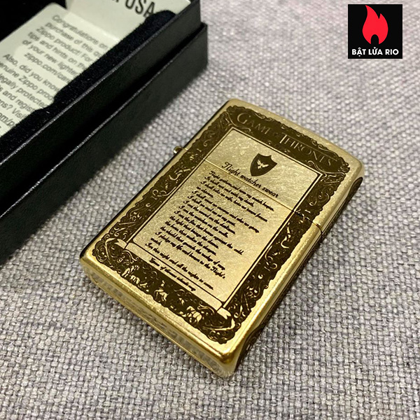 Bật Lửa Zippo Gold Dust 207G Khắc Trò Chơi Game Of Thrones 5 Mặt – Zippo 207G.Game