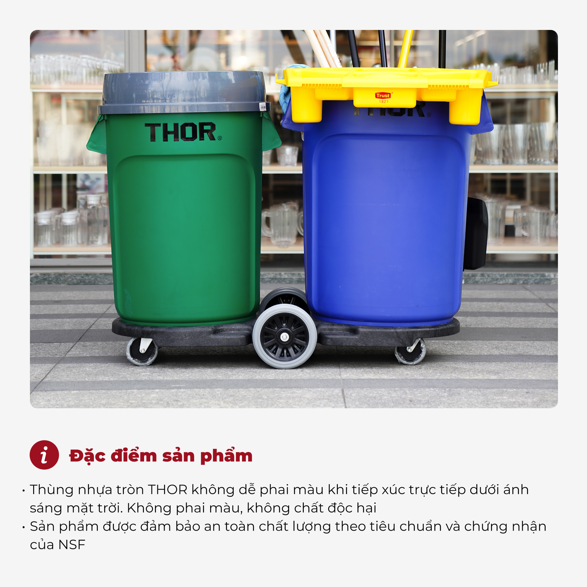 Thùng nhựa  tròn đa năng chịu lực THOR 38L thương hiệu TRUST 1011GN (không nắp)  phân phối bởi Cobi Home