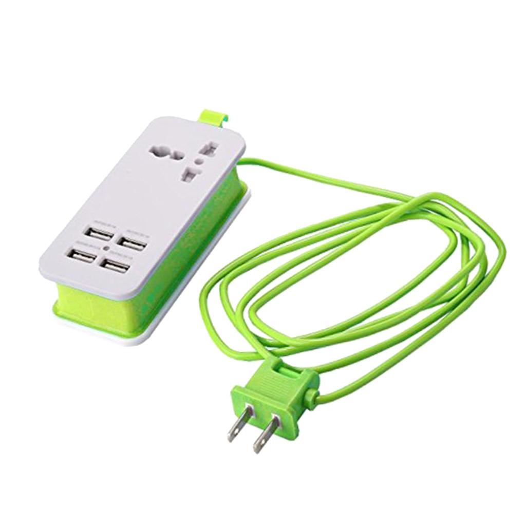 Mini USB Power Strip 4Port USB Charger Station Travel Charging US Plug
