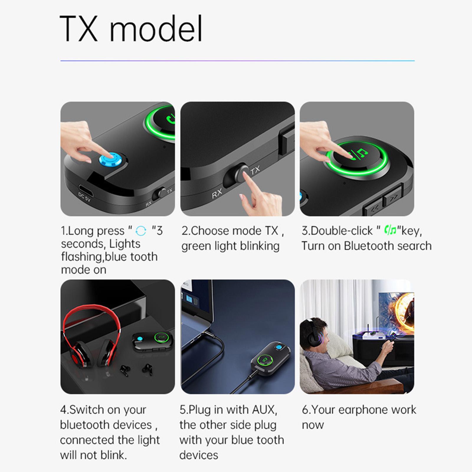 2-in-1 Car Bluetooth Audio Adapter Transmitter and Receiver Multifunction