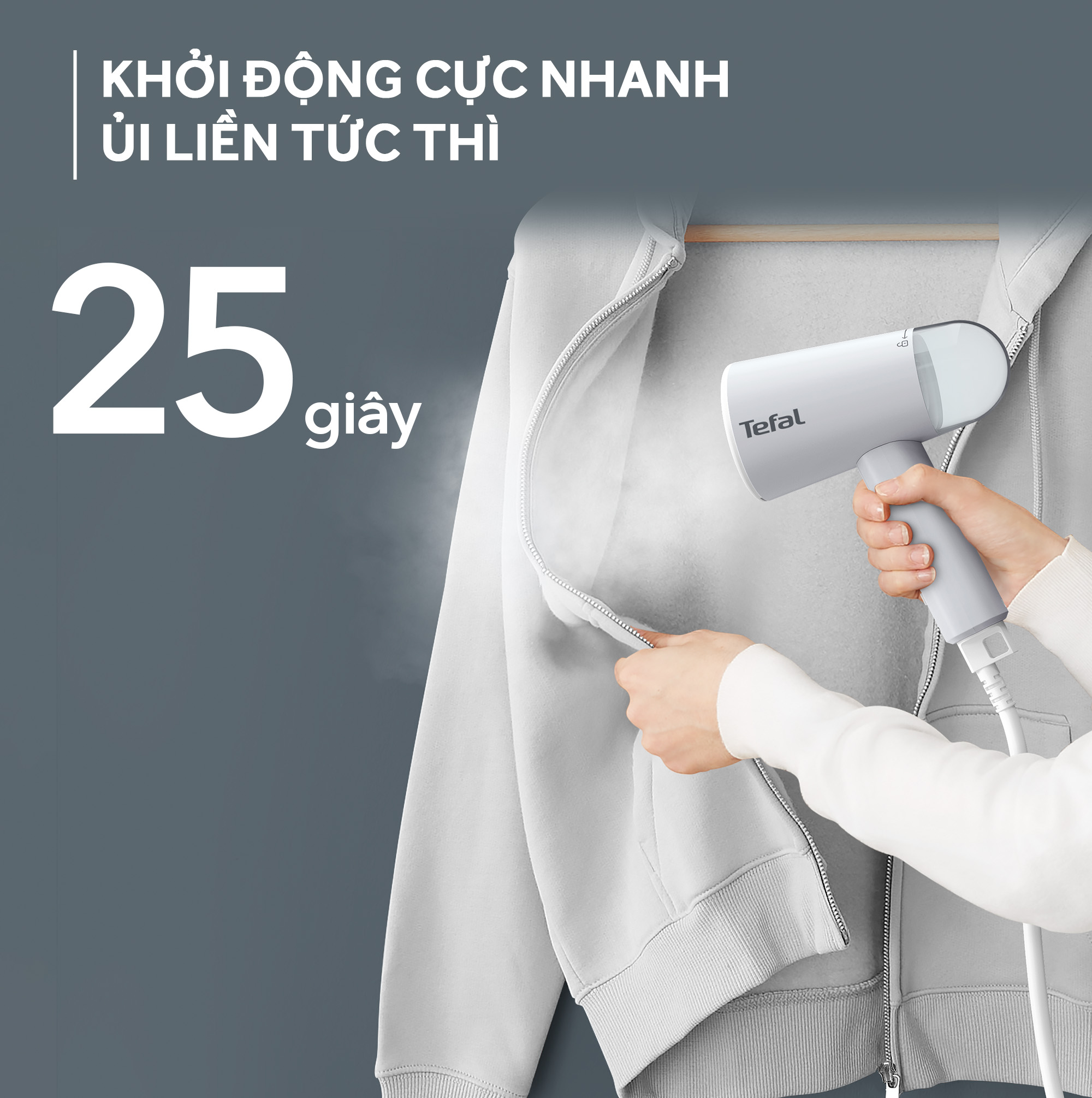 Bàn ủi hơi nước cầm tay Tefal Origin Travel DT1020E1 - Hàng chính hãng