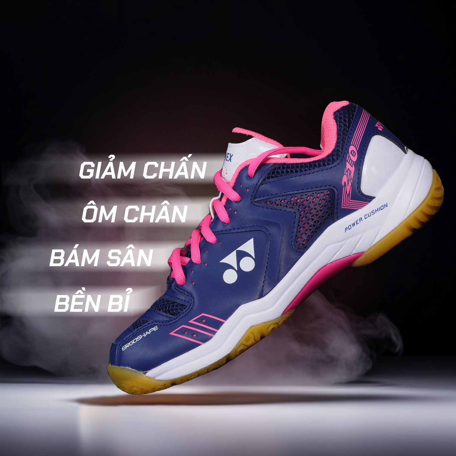Giày Cầu Lông Cao Cấp SHB210WCR Xanh Hồng - Đế Bám Chống Trơn , Có Nhiều Lỗ Thoát Khí