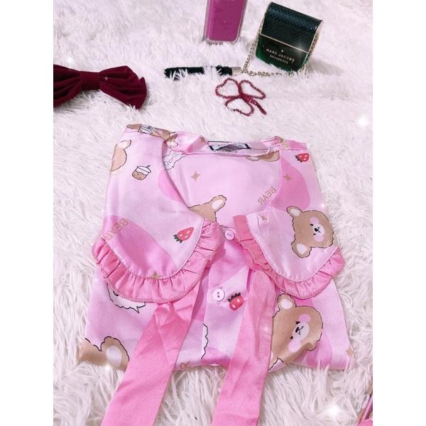 Bộ Pịama lụa cao cấp mặc nhà xinh xắn