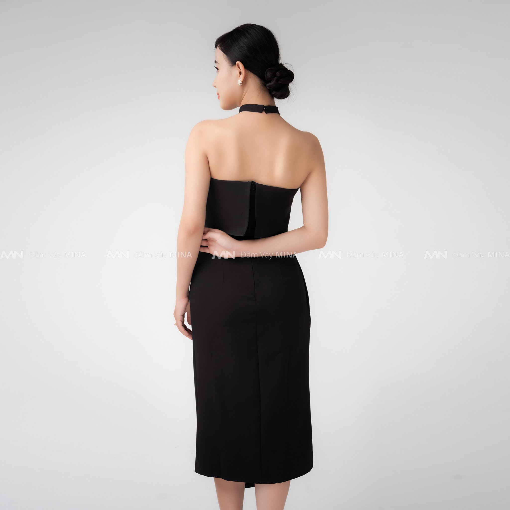 Đầm dự tiệc thiết kế cúp ngực xẻ đùi sang trọng chất liệu tuyết mưa cao cấp phù hợp đi chơi, dạ hội MN175