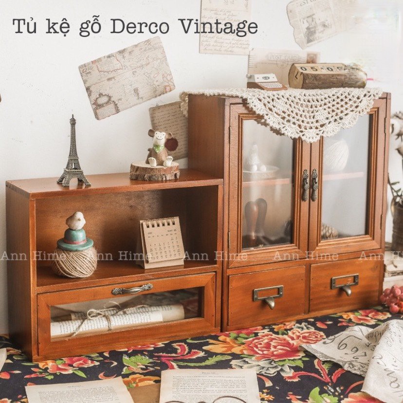 Kệ Gỗ Để Bàn 2 Tầng Sp2 Phong Cách Retro Bắc Âu