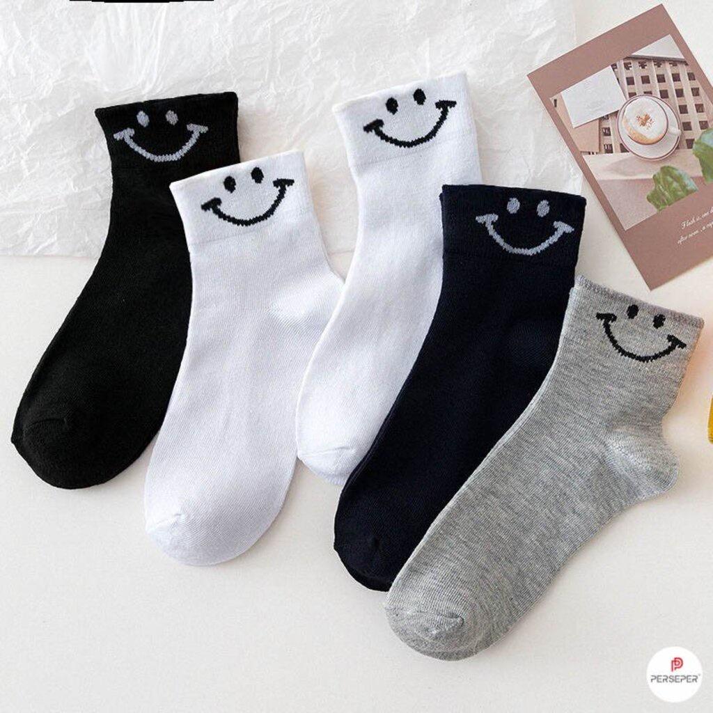 Vớ nam cổ cao họa tiết mặt cười, sét tất thể thao năng động A20