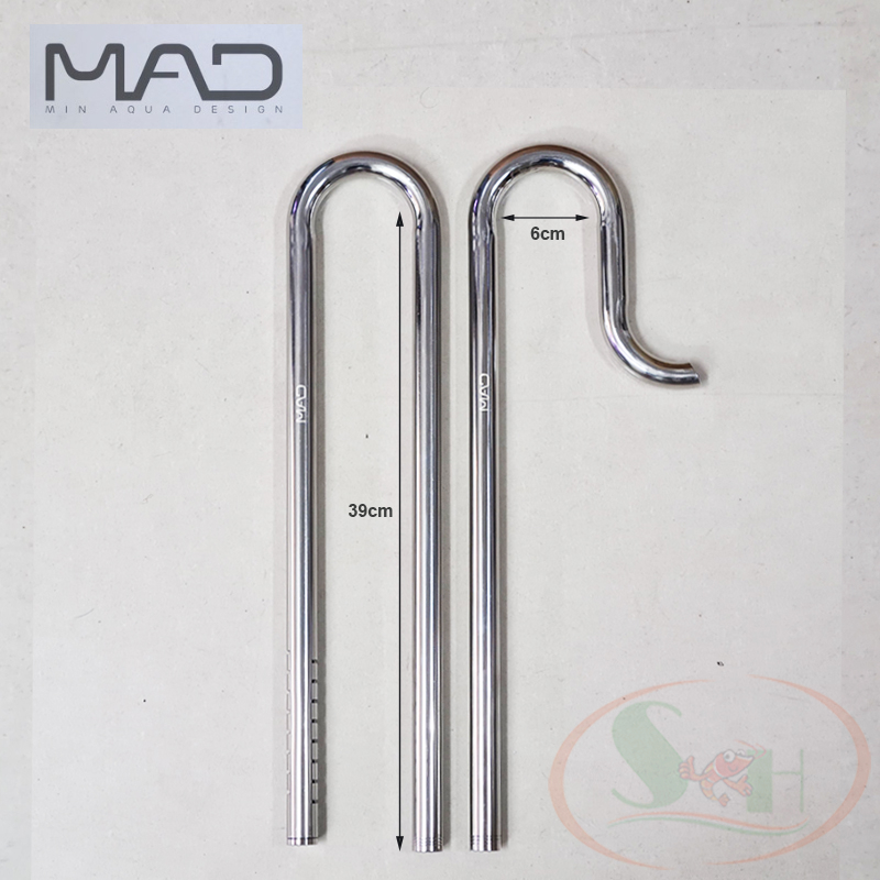 In out inox MAD phi 10, 12, 16, 19 mm CNC ống lọc thùng bể cá tép thủy sinh