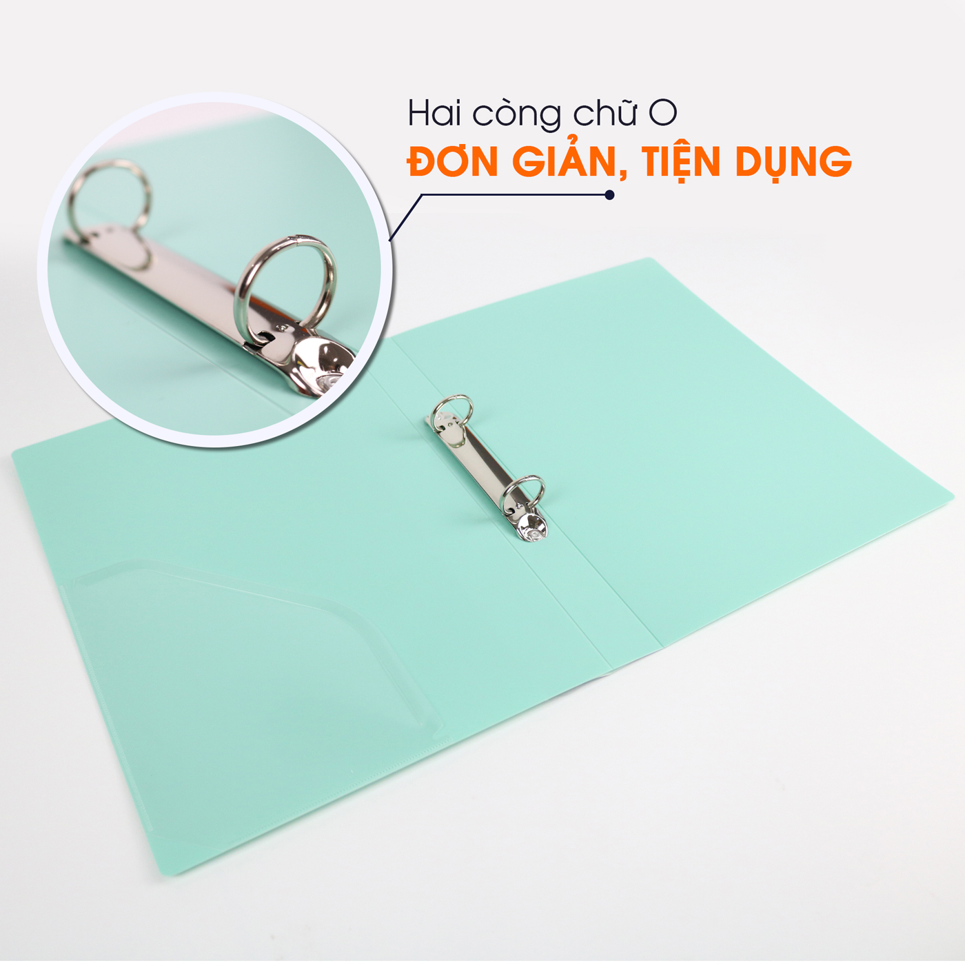 Bìa Còng O2 Switch ON AO+, Nhựa PP/ A4, 2 Nhẫn O