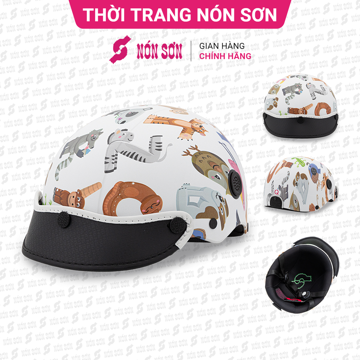 Mũ bảo hiểm trẻ em hoa văn NÓN SƠN chính hãng PE-TR094