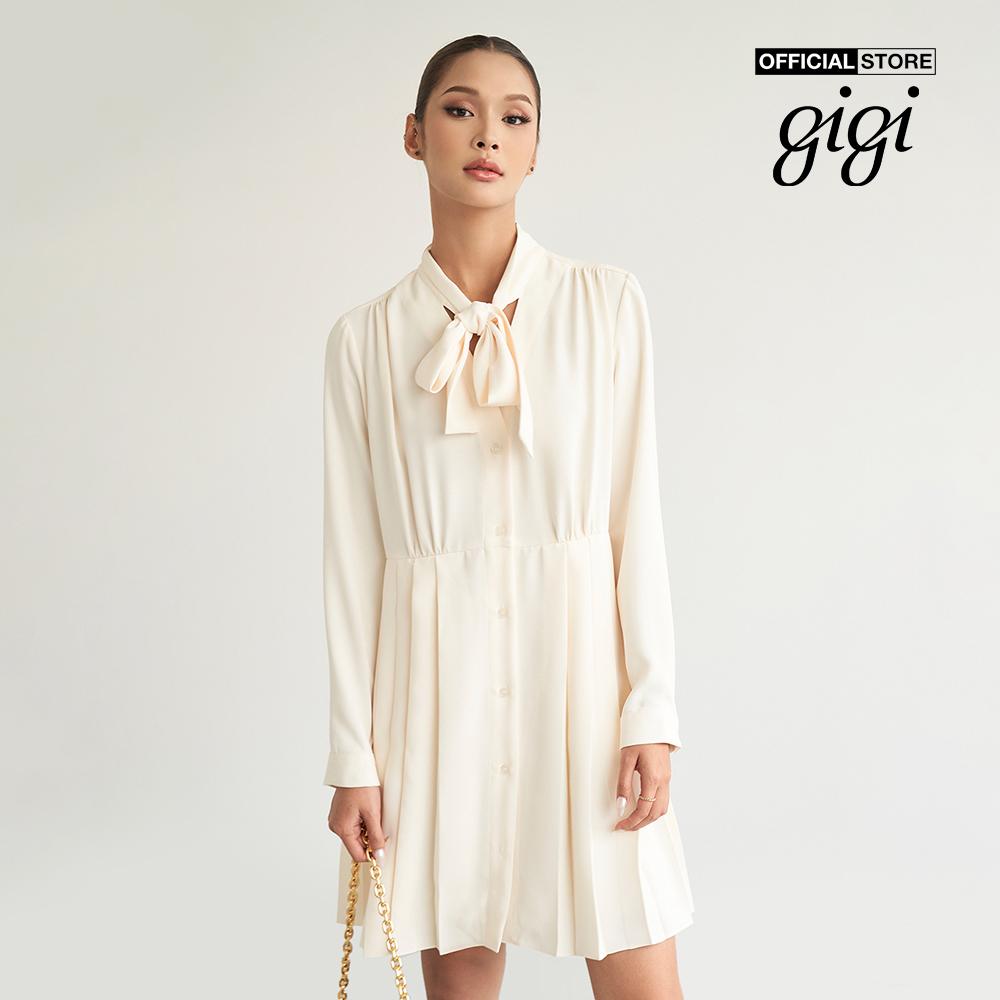 GIGI - Đầm mini tay dài cổ V phối thắt nơ to thời trang G2102D222151
