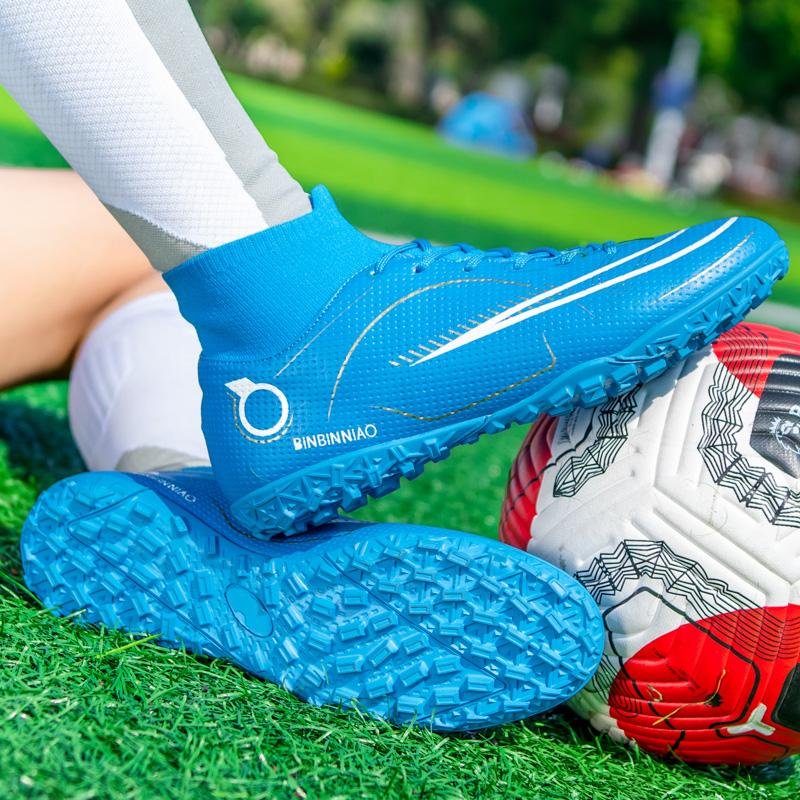 LSYAAAAA mới chất lượng cao Fg giày bóng đá cao mắt cá chân trong nhà thể thao Unisex thoải mái bóng đá khởi động đào tạo giày thể thao hỗn hợp