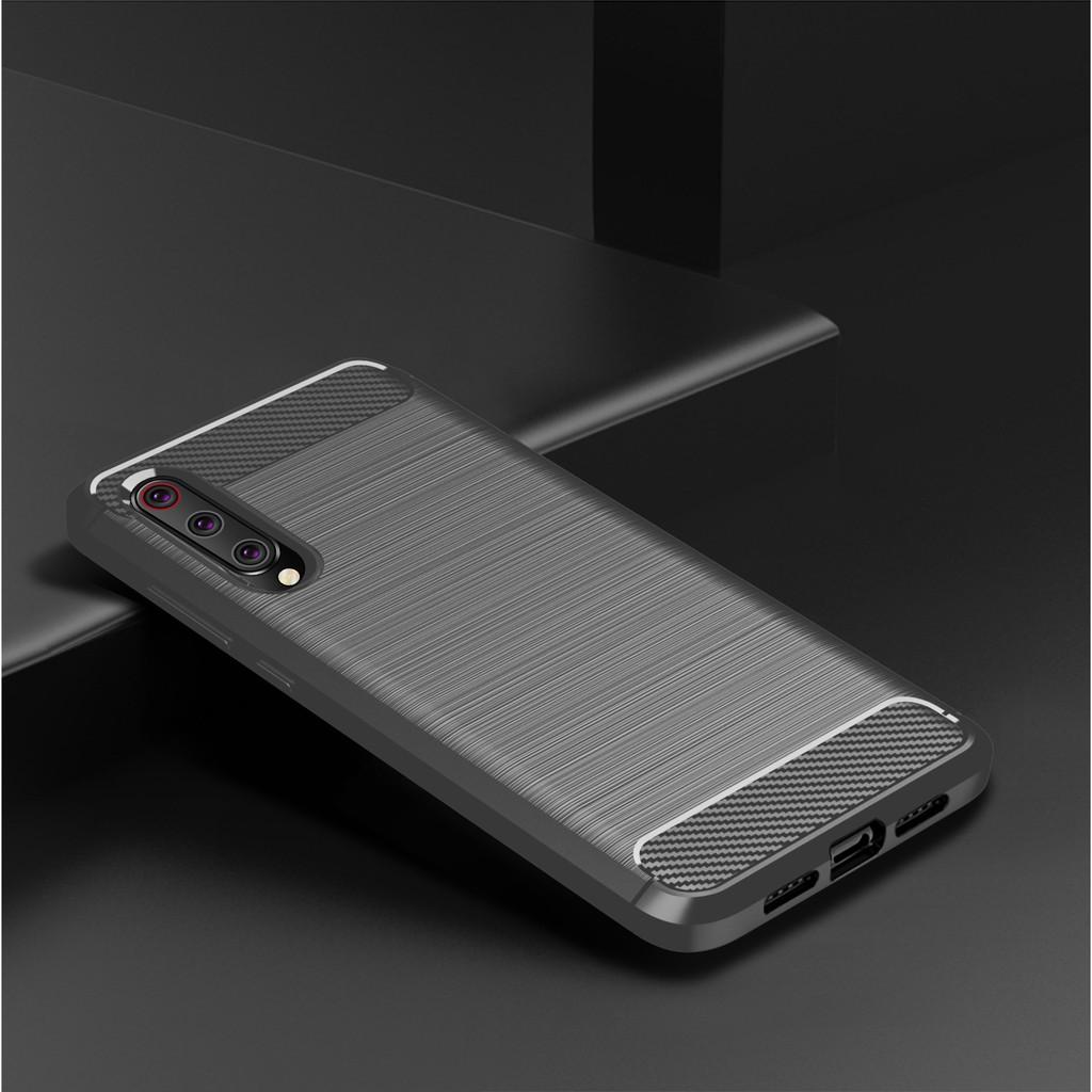 Ốp lưng cho Xiaomi Mi 9 dẻo Carbon phay xước chống sốc chống vân tay
