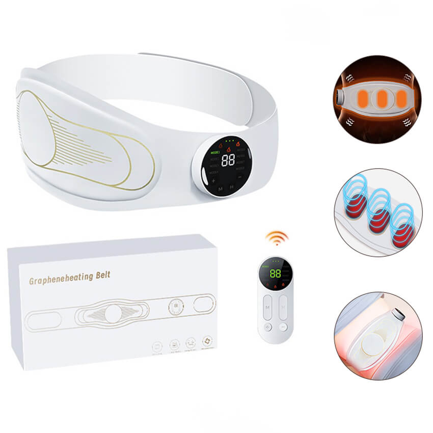 ￼Máy Massage Bụng Lưng Đùi Pin Sạc Tích Hợp Đá Nóng  Hỗ Trợ Giảm Mỡ Bụng Đai Mát Xa Bụng Eo Lưng