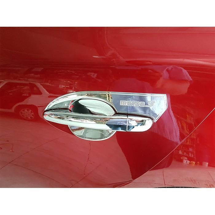 Bộ ốp tay nắm, ốp hõm cửa xe Mazda 3 2015-2019