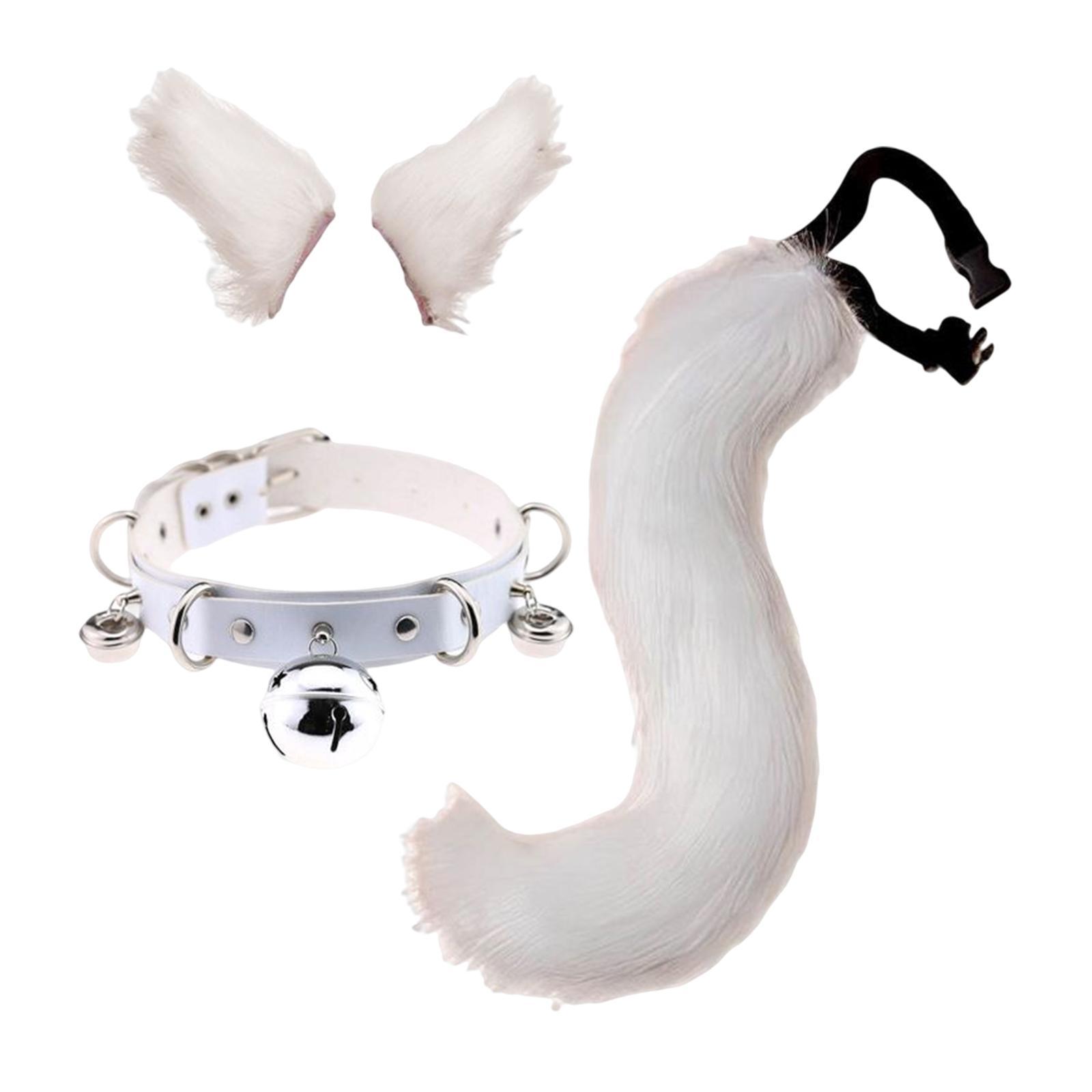 Faux Ears and Tail Set Cosplay Costume Headwear Headdress for Party Stage Shows