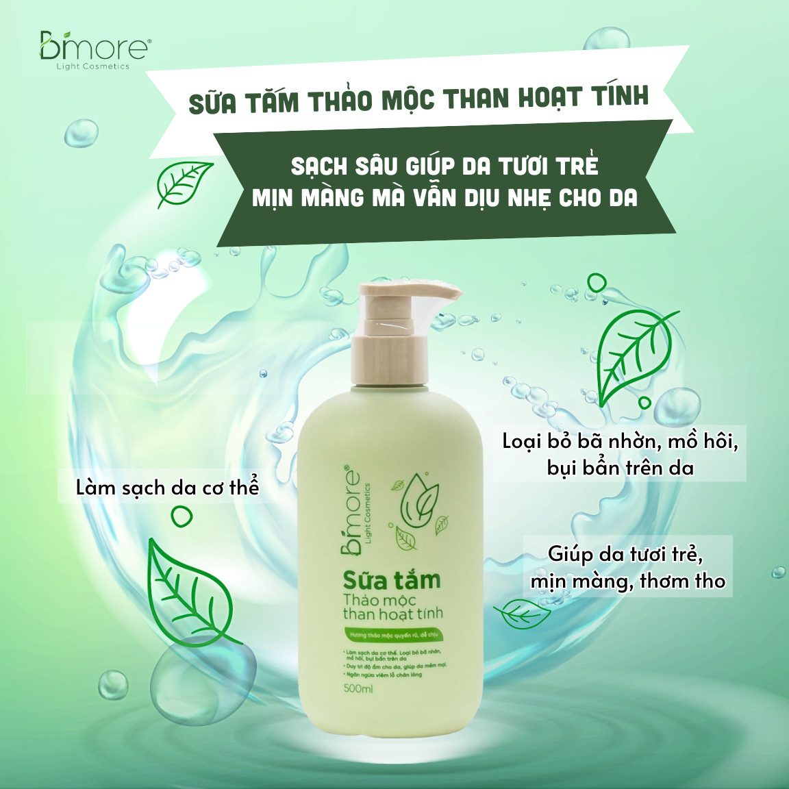 Sữa tắm thảo mộc than hoạt tính sạch sâu mà vẫn dịu nhẹ_500ml