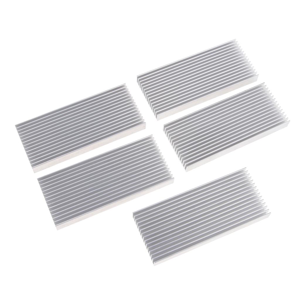 5Piece Aluminum Heatsink Cooling Fin 100mm X 43mm X 11mm for PC CPU, SMD LED,