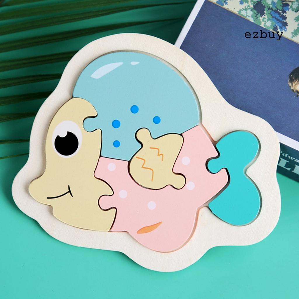 EY-Jigsaw Toy Eco-friendly Cartoon Pattern Wood 3D Pairing Jigsaw Puzzle Toy for Kids