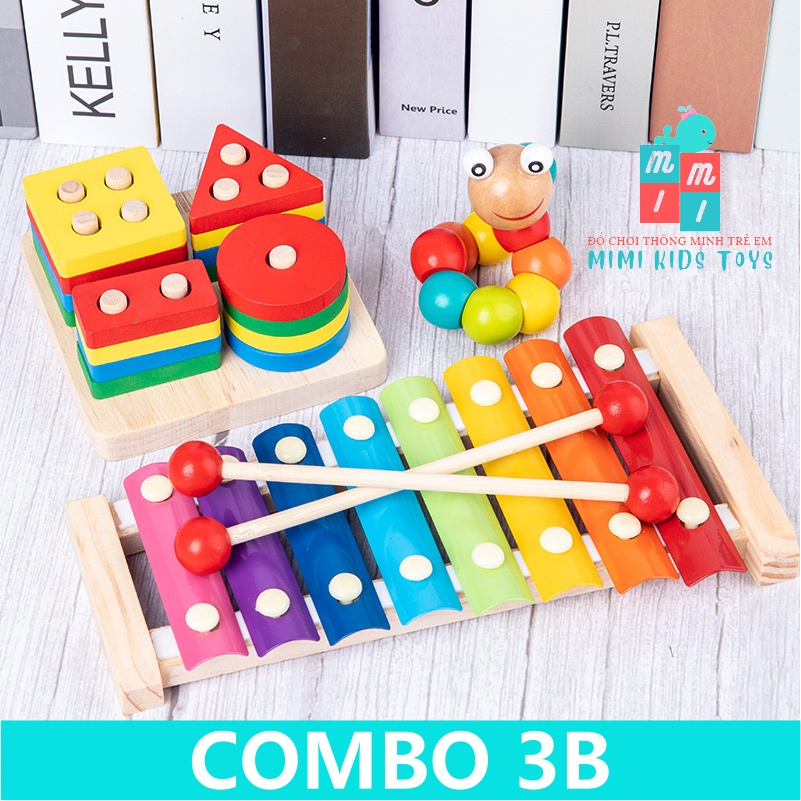 Combo 3-8 món đồ chơi gỗ Montessori cho bé tư duy, phát triển trí tuệ vừa học vừa chơi - Đồ chơi thông minh cho bé