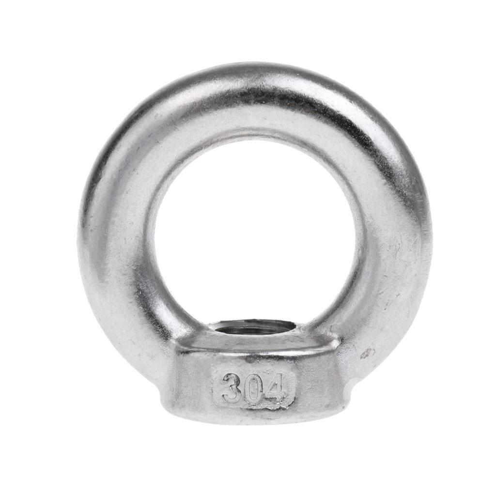M14&M16 304 Stainless Steel Lifting Eye Nut Ring Shape Nuts - 2 Size, 2 Pack, Perfect for many marine and industrial applications