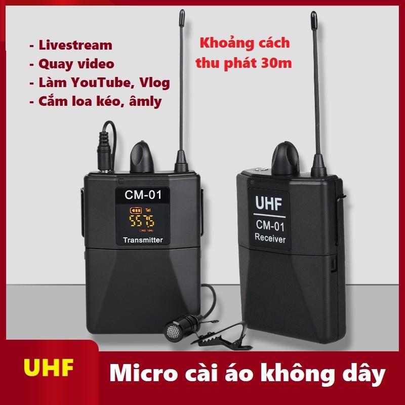 Micro cài áo không dây livestream, thu âm, quay video từ xa dùng cho điện thoại, máy quay phim