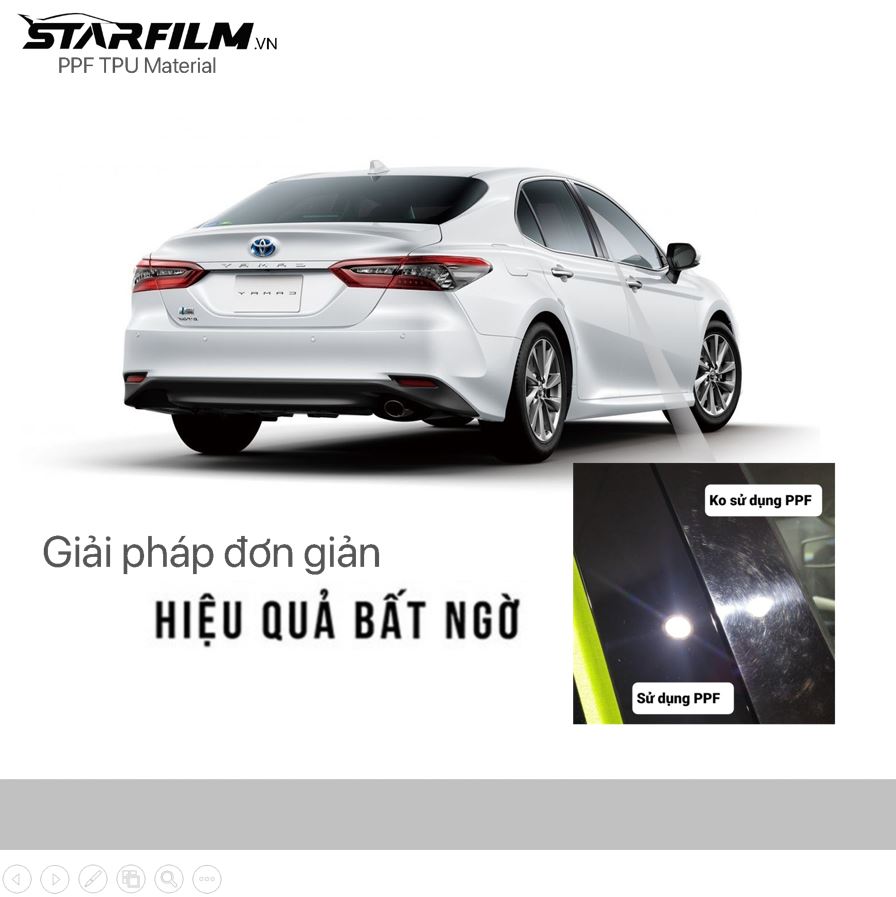 Toyota CAMRY 2021 ~ 2022 PPF TPU Trụ bóng chống xước tự hồi phục STARFILM