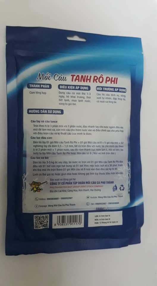 2 gói Mồi Câu Cá TANH RÔ PHI _ Hãng Phú Thành