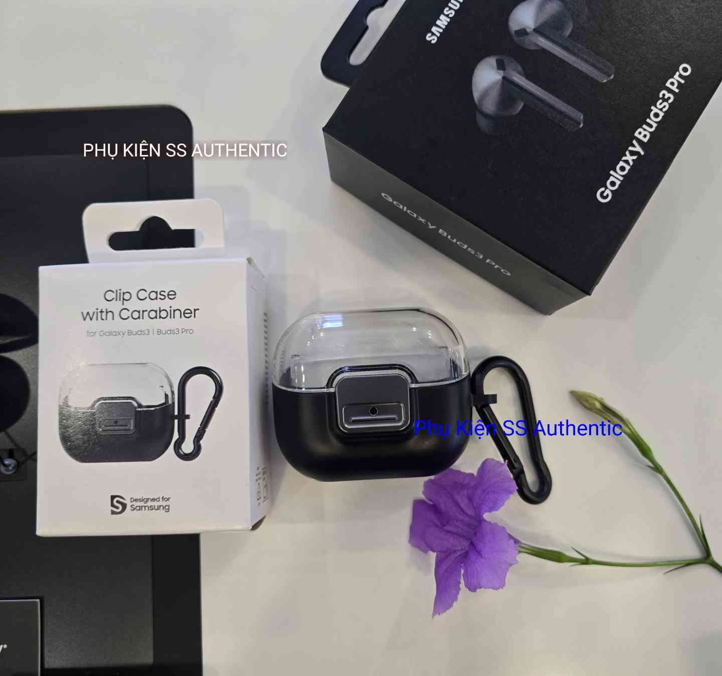 Hộp đựng tai nghe kèm móc đeo Galaxy Buds3, Buds 3 pro - Hàng Chính hãng Samsung