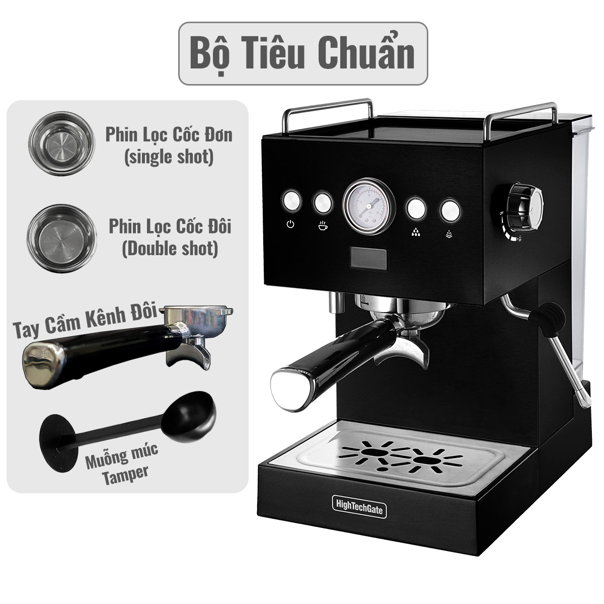 Máy Pha Cà Phê Espresso PCF05 chuyên nghiệp họng pha kim loại 58mm thương mại, tùy chỉnh cafe DIY tự động toàn diện, hàng chính hãng