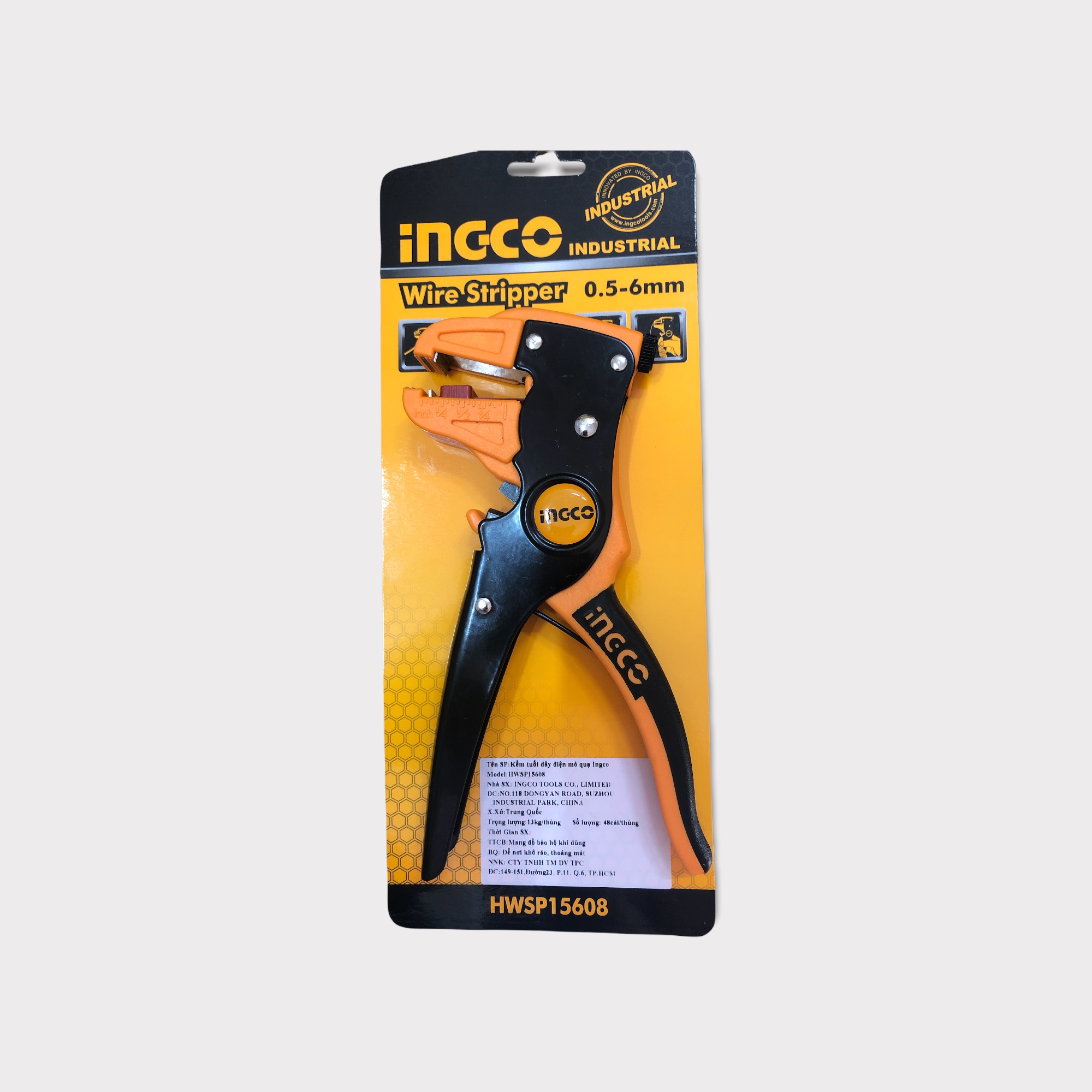 Kềm tuốt dây điện mỏ quạ HWSR1508