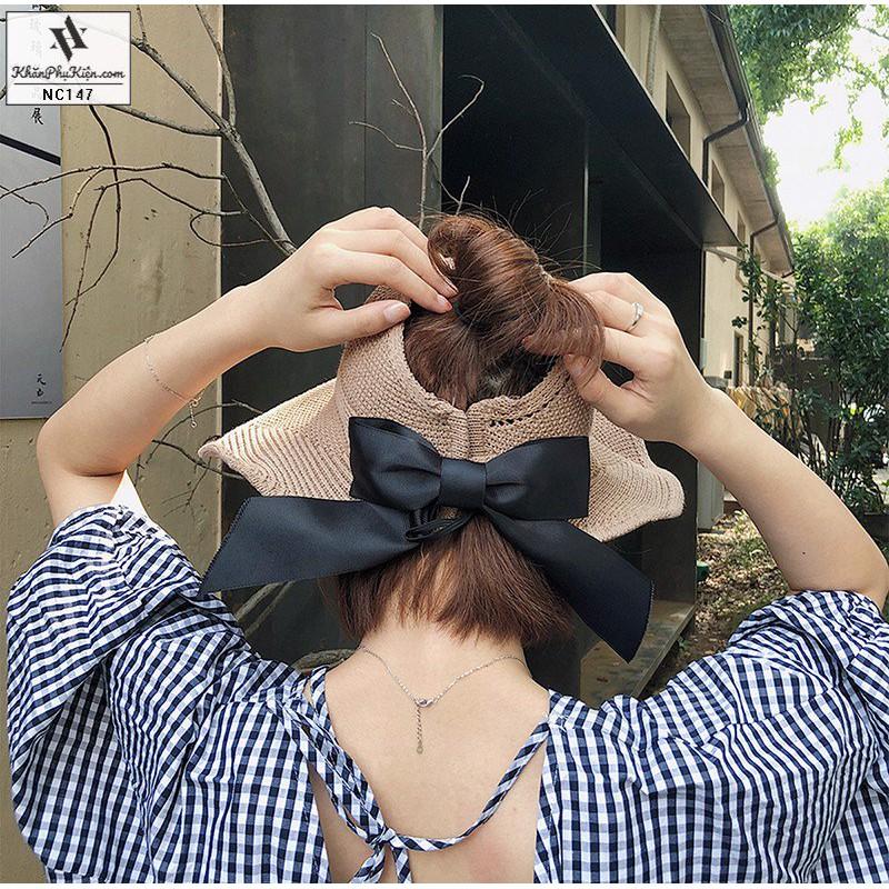 Mũ cói nửa đầu chống nắng