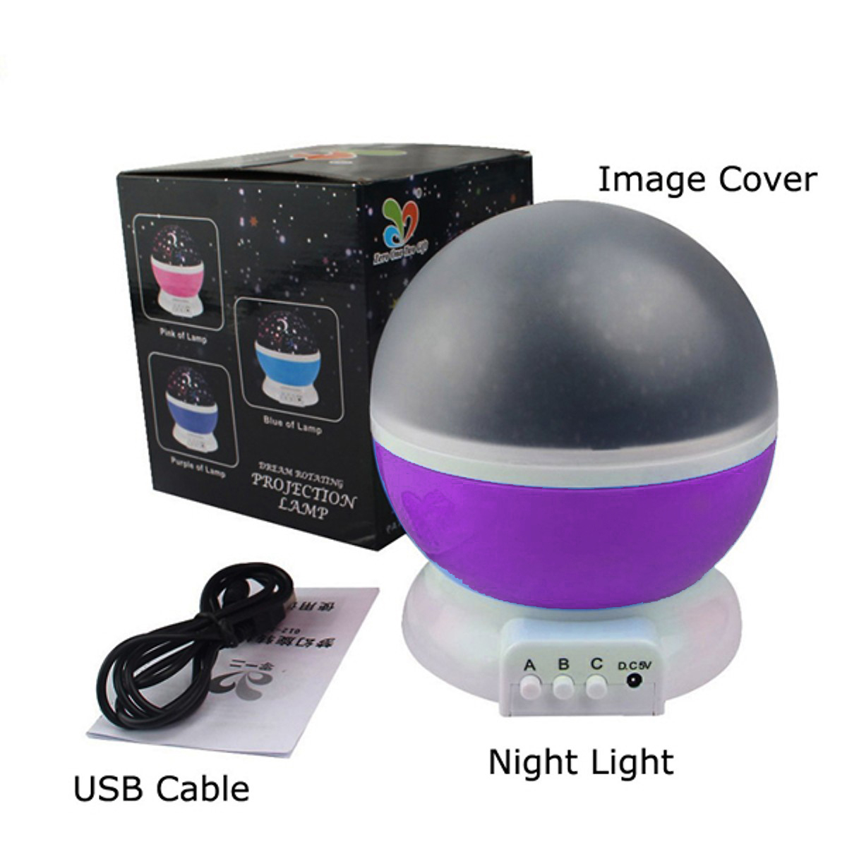 Đèn chiếu sao bầu trời xoay 360 độ