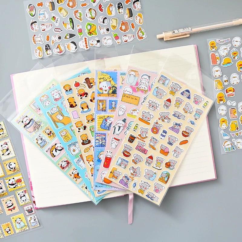 Miếng stickers động vật dễ thương bằng nhựa chống nước dùng trang trí nhật ký DIY